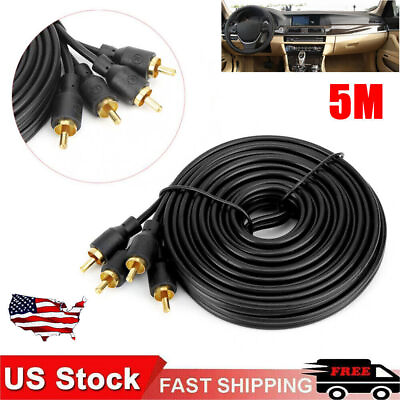 #ad 16.4FT 2CH Car Audio Amp Installation Wire Amplifier Subwoofer Install Cable USA