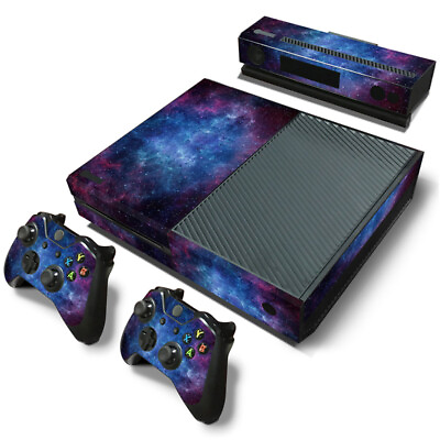 #ad Space Stars Nebula Light Skin Sticker Decal for XBOX ONE Console Controller SET