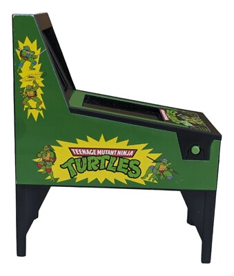 #ad TMNT Turtles Pinball Mini Arcade Game Table Electronic Tested Works