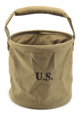 #ad US WW2 Military Collapsible Canvas Water Bucket
