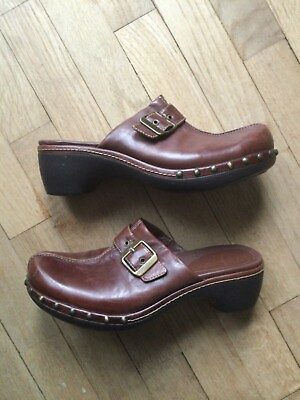 #ad ECCO women leather clogs size 8