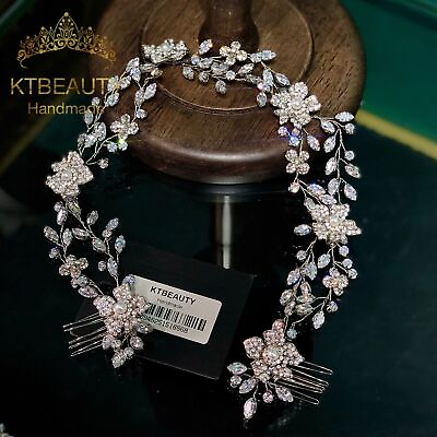 #ad Rhinestone Zircon Tiara Headpiece Hair Vine Wedding Dressing Crown Accessory
