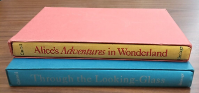 #ad Lot of 2 Heritage Press Alice#x27;s Wonderland amp; Though the Looking Glass slipcases