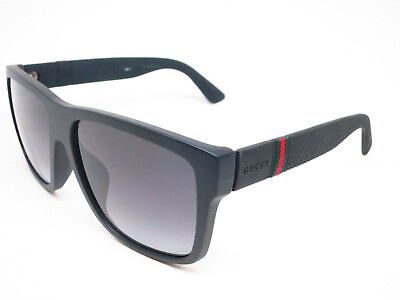 #ad Gucci GG1124F S MY490 Mens Sunglasses in Matte Black Gray Lens 100% UV