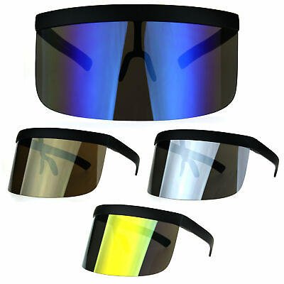 #ad Extra Oversize Visor Style Huge Mask Color Funky Sunglasses