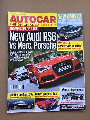#ad Autocar Magazine 31 July 2013 Audi RS6 v Merc v Porsche Renault Zoe