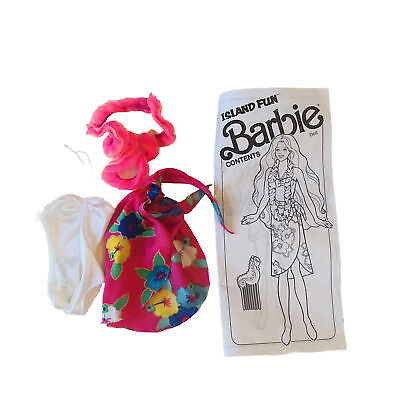 #ad Vintage Island Fun Barbie Original Outfit #4061 Brochure 4 Piece Set Swimsuit
