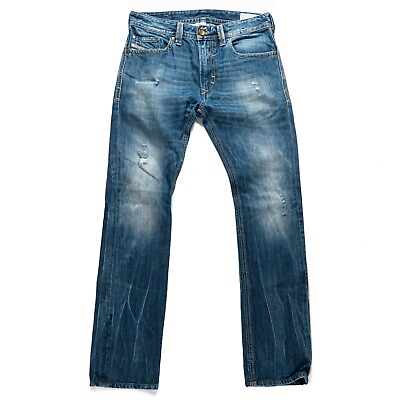 #ad Diesel Thavar Men#x27;s 28 Jeans Blue Distressed Skinny Wash 008B9 Made in Tunisia