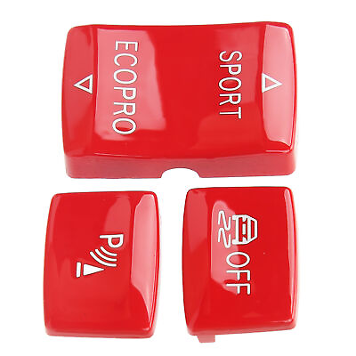 #ad Red 3Pcs Gear Button Kit 6131 9252 912‑1 ESP Antislip Switch Sport Button Rada⁺