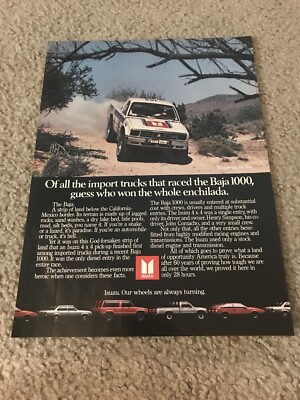 #ad Vintage 1984 ISUZU 4x4 TRUCK WIN THE BAJA 1000 RACE IMPORT Print Ad