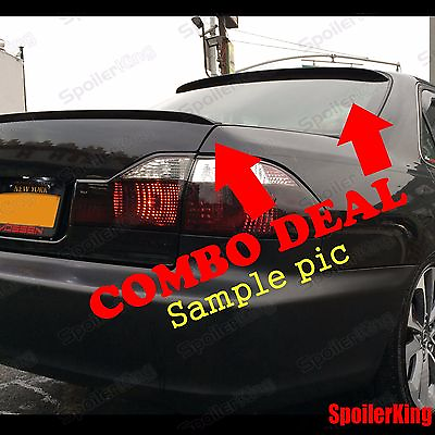 #ad COMBO Spoilers Fits: Civic 2012 15 4dr Rear Roof Wing amp; Trunk Lip 284R 244L