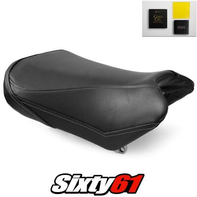 #ad Suzuki SV650 Seat Cover with Gel 2004 2015 Black Silver Stitch Luimoto Carbon