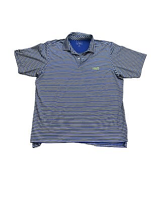 #ad Zero For The US Open Athletic Polo Shirt Mens Size XL Blue Striped Golf Tennis