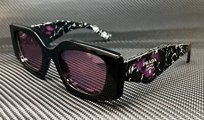 #ad PRADA PR 15YS 1AB07Q Black Violet Women#x27;s 51 mm Sunglasses