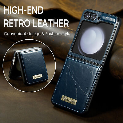 #ad For Samsung Galaxy Z Flip 5 5G Shockproof Luxury Retro Leather Flip Case Cover