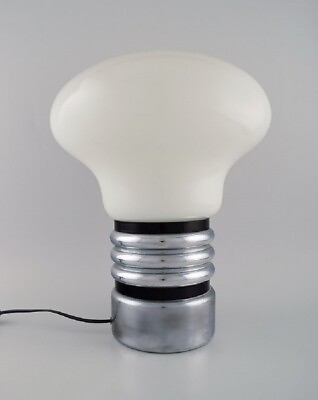 #ad Large Italian designer table lamp shaped like a light bulb. 1980s.