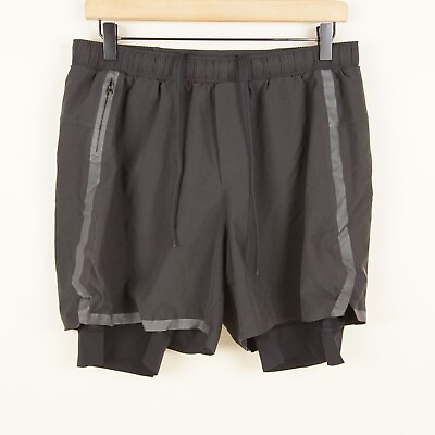 #ad Lululemon Surge Black 6quot; Lined Shorts Mens Sz L