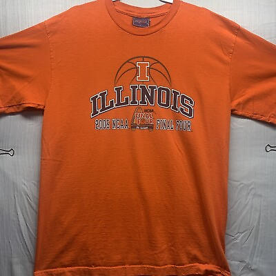 #ad #ad Illinois Fighting Illini Shirt Mens Final 4 2005 St. Louis Fire Orange Size L