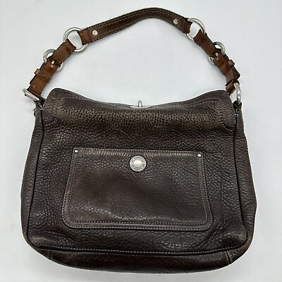 #ad Coach Brown Pebble Leather Hobo Shoulder Bag Handbag Faded Read Description