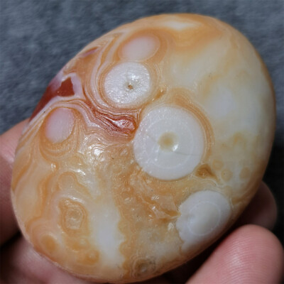 #ad 72.5g Bonsai Suiseki Natural Gobi Agate Eyes Stone Rare Stunning Viewing B398