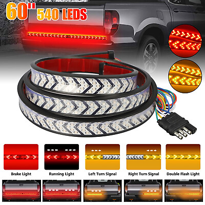 #ad 60quot; LED Strip Truck Tailgate Light Bar Reverse Brake Sequential Turn Signal Lamp