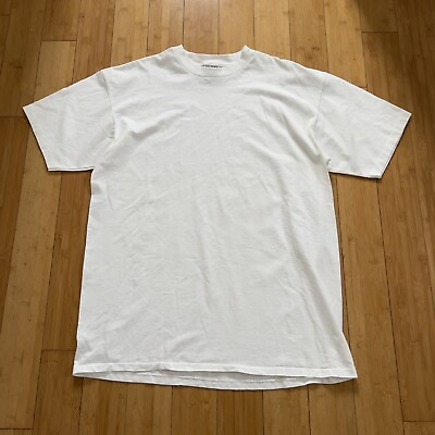 #ad Vintage ONEITA Tshirt Mens XL White Short Sleeve Single Stitch Color Wear 90s $18.00