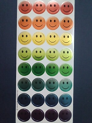 #ad Reflective Smiley Face Sticker Sheet 32 total smiley face stickers Smile :