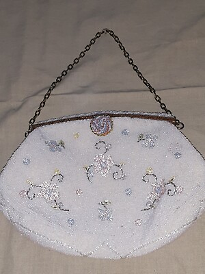 #ad Vintage Beaded Floral Michel Swiss Handbag