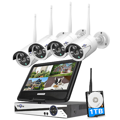 #ad Hiseeu 10CH 5MP NVR Outdoor Wireless Security Camera System CCTV WIFI IP 1TB HDD
