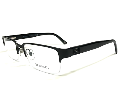 #ad Versace Eyeglasses Frames MOD.1184 1261 Black Rectangular Half Rim 53 18 140