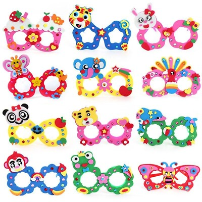 #ad 6pcs set Kids DIY Glasses Craft Educational Toys For Children Creative Handwork