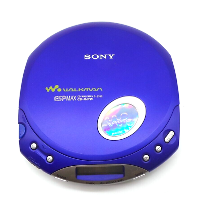 #ad Sony CD Walkman ESP Max D E350 Blue Portable CD Player Only Tested amp; Working
