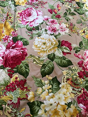 #ad Floral Reversible Duvet Cover Bright Colorful Soft Cotton Roses Pink 74” X 85”