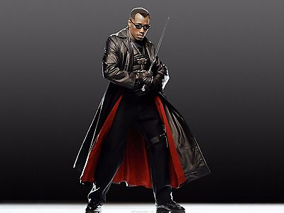 #ad NEW Wesley Snipes Blade Trinity Leather Men Long Jacket Coat