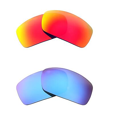 #ad Walleva Fire Red Ice Blue Polarized Lenses For SPY Optic Konvoy Sunglasses
