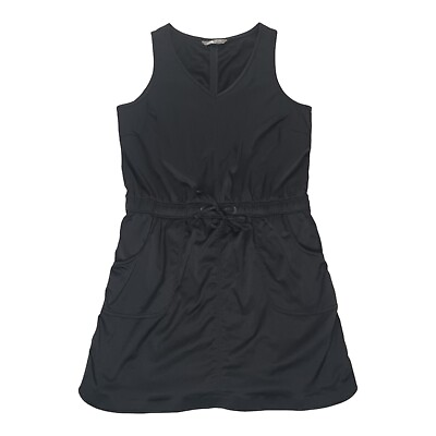 #ad The North Face Sleeveless Black Dress Drawstring Waist Pockets V Neck Athleisure
