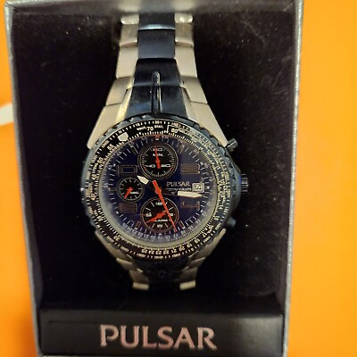 #ad Pulsar Chronograph 100mm Men#x27;s Wristwatch
