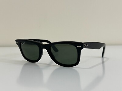 #ad Ray Ban RB 2140 901 58 Wayfarer Square Black Green Sunglasses Frame 50 22 150