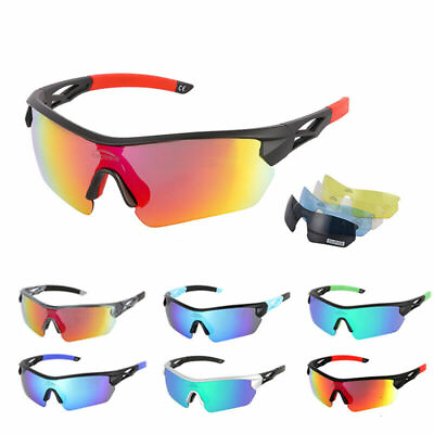 #ad Polarized Cycling Sunglasses Sports Sun Glasses with 5 Interchangeable Lenses $13.99