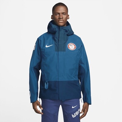 #ad Nike ACG USA Olympic Chain Of Craters Jacket Blue Goretex Mens 2XL DD8845 492