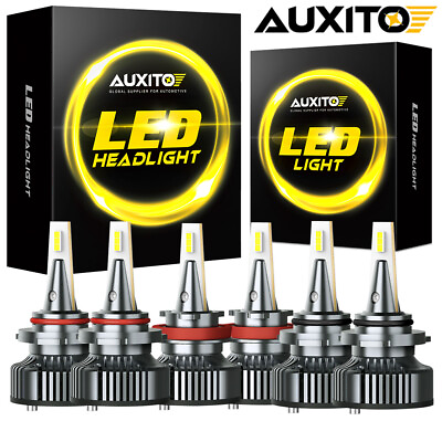 #ad AUXITO 6X 9005 9006 H11 LED Headlight Kit Combo Bulb High Low Beam Super White