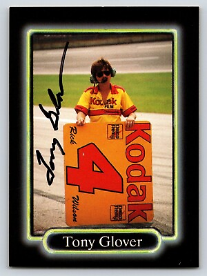 #ad Tony Glover Signed Card NASCAR 1990 MAXX In Person Autograph