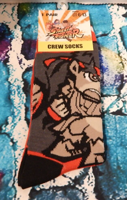 #ad Mens Street Fighter Crew Socks size 6 13