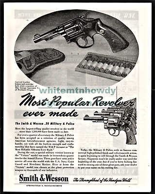 #ad 1945 SMITH amp; WESSON Military amp; Police .38 Revolver PRINT AD