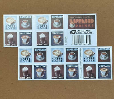 #ad Espresso Drinks Sheet of 20 Stamps 1 Booklet Celebration Invitation Party Stamps