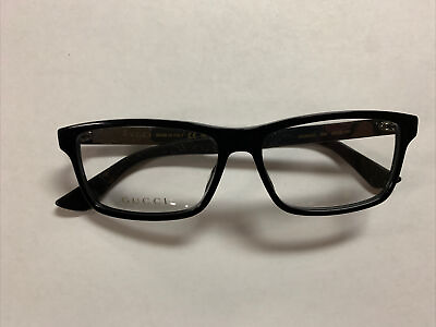 #ad New Gucci Web GG0692O 004 Eyeglasses Men#x27;s Black Full Rim Frame 57 16 150