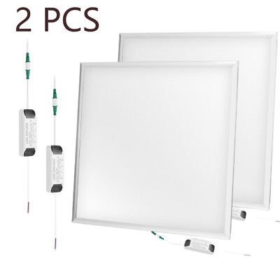 #ad 2X White 2x2FT LED Flat Panel Light 48W 7500K Daylight Drop Ceiling Light Office