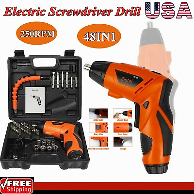 #ad 48IN1 Cordless Electric Screwdriver Drill Power Tool Kit w Rechargeable Battery