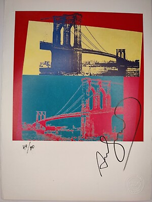 #ad Andy Warhol COA Vintage Signed Art Print on Paper Limited Edition Signed