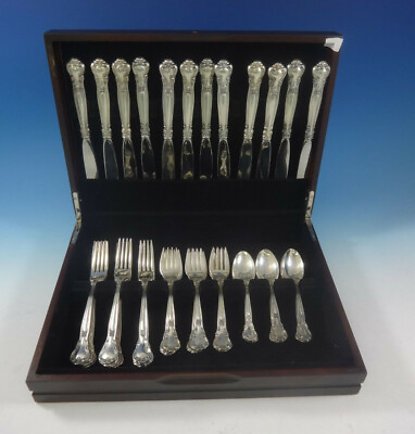 #ad Chantilly by Gorham Sterling Silver Place Size Flatware Set 12 Service 48 Pcs